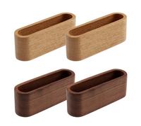 RoadLoo Porte Cartes de Visite en Bois, Lot de 4 Bureau Support de Nom Carte Présentoir Carte Etui Stockage Professionnelle de Visite Organisateur pour Support de Carte Présentoir Boîte de Stockage