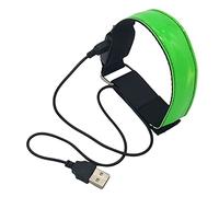 Roadoor Bracelet LED Glow Armband de Running Armabnd 3 Light Up Bracelets Rechargeables Bracelet Réglable en Nylon Doux Lumières de Nuit Lumières de Coureur pour Coureurs Vert