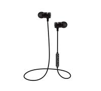Roadoor Écouteurs sans fil Bluetooth pour téléphone Android Apple 4.2 Bluetooth avec suppression du bruit et basses supplémentaires à ventouse magnétique Noir Taille unique