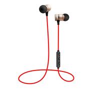 Roadoor Écouteurs sans fil Bluetooth pour téléphone Android Apple compatible 4.2 Bluetooth avec suppression du bruit et basses supplémentaires - Aspiration magnétique - Doré - Taille unique