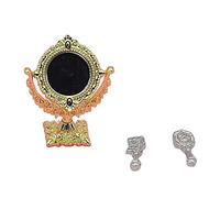 Roadoor Miroir de maison de poupées miroir ovale pour maison de poupées texture délicate réaliste C