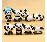 Roadoor Panda Figurine Jouets Panda poupée Mini Panda poupée poupée Ornement résine Panda Artisanat décor Miniature fée Jardin Accessoires Panda Jouets Figurines playset pour Bonsai 1 pcs Modèle aléa