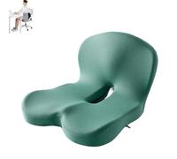 Roadspine-Tailbone &Lower Back Pain Relief Cushion,Zenseat Cushion with Lumbar Support-Non-Slip Memory Foam Seat Skin with Back Support,for Car Truck Long Driving (Green)