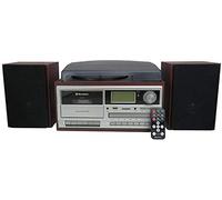 Roadstar HIF-8892DBT Mini Chaîne Hi-FI avec Platine Vinyle Vintage 3 Vitesses 33/45/78, Radio Dab/Dab+/FM, Lecteur CD/CDR/CDRW/CD-MP3, Cassette, Bluetooth, USB/Carte SD, Télécommande, Bois