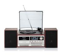 Platine Vinyle Vintage Radio DAB/DAB+/FM, Lecteur CD-MP3 Cassette, Bluetooth USB, , Bois, Roadstar, HIF-8892D+BT