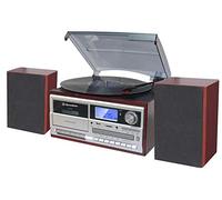 Platine Vinyle Vintage Radio Digital PLL, Lecteur CD-MP3 Cassette, Bluetooth USB Roadstar HIF-8892EBT Bois 32850