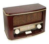 Roadstar HRA-1500N Radio Vintage Portable FM/MW Analogique, Excellente Réception Haut-Parleur intégré de 9,6 W, Alimentation Secteur ou par Piles, Radio Rétro pour la Maison et la Cuisine, en Bois