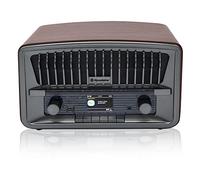Roadstar HRA-270D+BT Radio Numérique Portable Vintage Dab/Dab+/FM, Bluetooth, USB, Stéréo, AUX-in, Écran LCD, Connexion pour Casque, Double Réveil, Bois