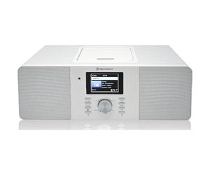 Roadstar IR-540D+BT/WH Micro-Système Radio Internet Wi-FI et Numérique Dab+/ FM, Lecteur CD-MP3, Bluetooth, USB pour Recharge Rapide, AUX in, Télécommande, Connexion pour Casque, Blanc
