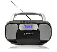 Roadstar RCR-4635UMP/BK Radio CD Cassette Portable, Radio Numerique PLL FM, Lecteur CD-MP3, USB, AUX-in, Sortie Casque, Noir