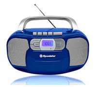 Roadstar RCR-4635UMP/BL Radio CD Cassette Portable, Radio Numerique PLL FM, Lecteur CD-MP3, USB, AUX-in, Sortie Casque, Bleu