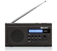 Roadstar TRA-300D+BK Radio Numérique Portable Dab/Dab+/FM, Alimentée par Le Secteur/la Batterie, Prise Casque, Petite et Légère, Haut-Parleur 8W, Double Alarme, Minuterie de Sommeil, Noir
