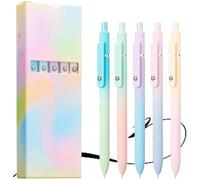 Roadtheside/Halreactody/Runaivete/Specialliy/Crucialass 5 PCS Gel Ink Pens, 0.7/0.5mm Medium Tip Black Ink Roller Ball Pens, Quick Drying Pen for Smooth Writing, Nebula Cute Stationery(1Set,0.5MM)
