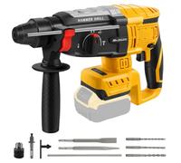 Roadtime 2.6J Hammer de forage 600W pour DeWalt 20Vbatterie (sans batterie) | vitesse du marteau 1100 tr/min,hammer combiné avec broche de forage 3x SDS PLUS,avec 4 fonctions