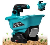 Roadtime Épandeur d'engrais Portable pour Batterie Makita 18 V, Réglage de Vitesse en 6 étapes, Spreader 3,7 l,réglage d'angle en 8 étapes épandeur de semences,Couvert jusqu'à 800 m² (sans Batterie)