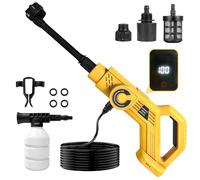 Roadtime Nettoyeur haute pression sans fil DeWalt 20 V (sans batterie), moteur sans balais, 4,2 kg/min, pistolet de nettoyage à pression, mode 4 vitesses, avec buse 6 en 1, tuyau de 5 m, pour voiture