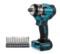 Roadtime Perceuse-visseuse à percussion sans fil 1/4" pour batterie Makita 18 V (sans batterie), 2400R tige hexagonale sans balais 450N, 3 vitesses et 2 vitesses inversées, avec LED et 13 Accessoires