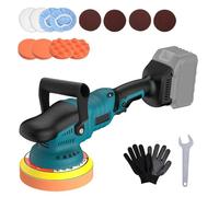 Roadtime Polisseuse sans fil compatible avec batterie Makita 18 V (sans batterie), polisseuse excentrique de 150 mm avec 15 embouts, 2800-5600 tr/min, 6 vitesses variables, polisseuse pour l'entretien