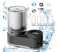 Roadtime Purificateur de robinet Flow Pure - Cartouche de filtre à eau en composite naturel à 7 couches - Convient pour 90 % des robinets - Élimine le sable, les métaux lourds, le chlore, le plomb