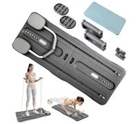 Roadtime Reformateur Pilates 6 en 1 Amélioré Pliable Plateau Pilates Compact Set pour Protège-Genoux & Entraîneur Abdominal Multifonctionnel, Planche Abdominale avec Rebond Automatique pour la Maison