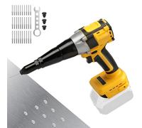 Roadtime Riveteuse à Batterie Pistolet à riveter sans fil pour DeWalt 20V (sans batterie), sans balais riveteuse automatique pour rivets aveugles 2.4-5.0 mm,course 18 mm,avec 60 rivets et lumière LED