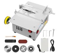 Roadtime - Scie de Table 240 W - Double Commande Moteur - Disque Abrasif 2" - 10 Tampons Polissage - 4 Lames Scie - Profondeur Coupe R'eglable - Fiche Europ'eeen