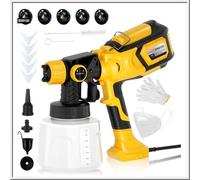 Roadtime Système de pulvérisation de peinture sans fil pour batterie Makita 18 V, pulvérisateur de peinture 1000 ml, pistolet à peinture, électrique, avec 5 buses, motif de pulvérisation, organisateur