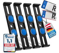 ROADZ Support de plaque d'immatriculation Autriche sans cadre - [invisible et légal] - Sécurité pour un maintien ferme - Kit pour 2 plaques d'immatriculation - Sans publicité - Support de plaque