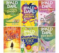 Roald Dahl Collection 6 Books Set (The Enormous Crocodile, Marvellous Joke Book, Revolting Rhymes, Wonka, Whizzpopping Joke Book & Dirty Beasts)