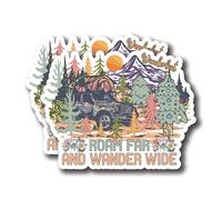 Roam Far and Wander Wide - Lot de 2 autocollants en vinyle laminé de qualité supérieure | 12,7 cm sur le côté le plus large | Fabriqué aux États-Unis - FHJ105