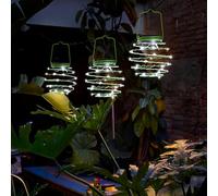 Roaming Light Lanternes solaires à LED en spirale, lampes solaires de jardin, lumières décoratives extérieures, lampes suspendues étanches pour jardin, terrasse, porche (vert)