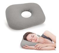 RoamReady Coussin percé, coussin d'oreille perforé avec trou, coussin de piercing d'oreille, protection contre l'inflammation, les escarres, soulager la douleur, pour dormeurs latéraux CNH (gris