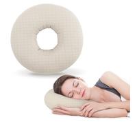 RoamReady Oreiller de piercing d'oreille pour les personnes dormant sur le côté, oreillers d'oreille avec trous pour la douleur, inflammation des boucles d'oreilles, escarres, oreiller en coton pour