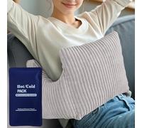 RoamReady Oreiller de récupération d'hystérectomie, coussin post-chirurgie pour l'abdomen, césarienne, tummectomie, myomectomie, oreiller abdominal avec poche (gris rayé)