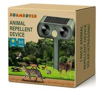 RoamRover Pack de 3 Repulsif Chat Exterieur Solaire, Répulsif Chat Ultrason, Repousse efficacement Les Chats, Les Oiseaux, Les Renards, Les ratons laveurs, Les Lapins et Les rongeurs (3)