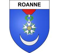 Roanne 42 ville sticker blason écusson autocollant adhésif - Taille : 12 cm