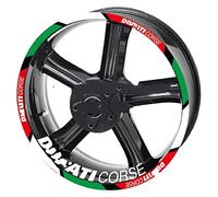 ROANNY Stickers Autocollant Réfléchissant en Vinyle Jante Roue Décalcomanie Moto Supersport Corse pour Ducati 959 916 1199 Diavel 1200 Emblème (Color : A)