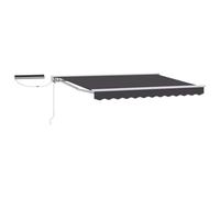 Roanoer Auvent extensible à bras articulé - 2,5 x 2 m - Blanc anthracite | Auvent motorisé semi-cassette pour terrasse et jardin. Protection solaire flexible avec télécommande et manivelle.