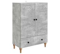Roanoer Buffet gris béton 66 x 34,5 x 95 cm Commode en bois | Armoire compacte avec 1 tiroir et 2 portes pour salon, salle à manger ou couloir. Charge maximale : jusqu'à 60 kg.