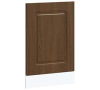 Roanoer Kalmar Panneau avant de lave-vaisselle pour lave-vaisselle encastrable - 45 x 1,5 x 57 cm - Marron - Aspect chêne - Revêtement de porte de placard de cuisine - En bois robuste