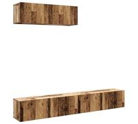 Roanoer Lot de 3 armoires murales TV aspect bois vieilli 100 x 30 x 30 cm | Meuble bas mural peu encombrant avec 2 portes pour salon et chambre à coucher. Étagère stable pour la décoration et les