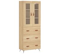 Roanoer Meuble haut en chêne Sonoma - 69,5 x 34 x 180 cm - 2 pièces | Ensemble moderne de 2 pièces composé d'une commode et d'un accessoire pour le salon ou la salle à manger avec éléments en