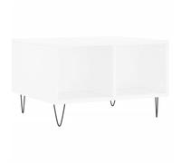 Roanoer Table basse blanche 60 x 50 x 36,5 cm Table d'appoint en bois | Table d'appoint moderne pour le salon avec quatre compartiments ouverts pour un rangement flexible et un maintien stable.
