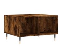 Roanoer Table basse en chêne fumé - 60 x 50 x 36,5 cm - Pieds en bois | Table d'appoint élégante pour le salon avec quatre compartiments ouverts pour un grand espace de rangement et des pieds