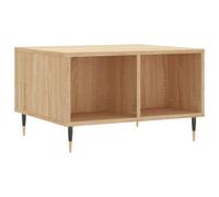 Roanoer Table basse en chêne Sonoma 60 x 50 x 36,5 cm | Table d'appoint moderne pour le salon avec pieds en métal solides et quatre compartiments ouverts pour un grand espace de