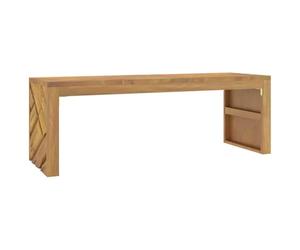 Roanoer Table basse en teck massif 110 x 35 x 38 cm | Table solide en bois véritable en teck avec pieds 3D. Flexible comme table de rangement dans la chambre ou le couloir.
