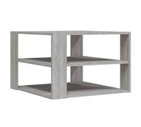 Roanoer Table basse gris Sonoma 58 x 58 x 40 cm Table d'appoint en bois | Table à trois niveaux avec étagères pour journal et décoration dans le salon ou le couloir. Rangement pratique au design