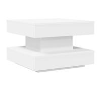 Roanoer Table basse pivotante à 360 degrés - Blanc - 50 x 50 cm | Table basse élégante pour le salon avec espace de rangement supplémentaire et plateau en bois robuste.