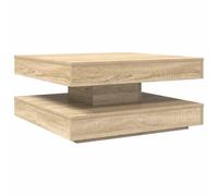 Roanoer Table basse pivotante en chêne Sonoma 70 x 70 x 34,5 cm | Table basse carrée pour salon avec 2 niveaux, plateau rotatif et surface en bois durable.