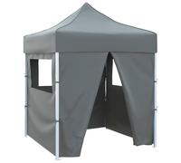 Roanoer Tonnelle pliante - 2 x 2 m - Anthracite - Tonnelle pliable avec sac à roulettes - Tente de jardin réglable en hauteur pour marché aux puces, jardin et événements - Tissu Oxford avec cadre en